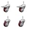 Service Caster 3 Inch SS Maroon Poly 3/8 Inch Threaded Stem Caster Total Lock Brake SCC, 2PK SSTSTTL20S314-PPUB-MRN-381615-2-S-2 - alternate 1